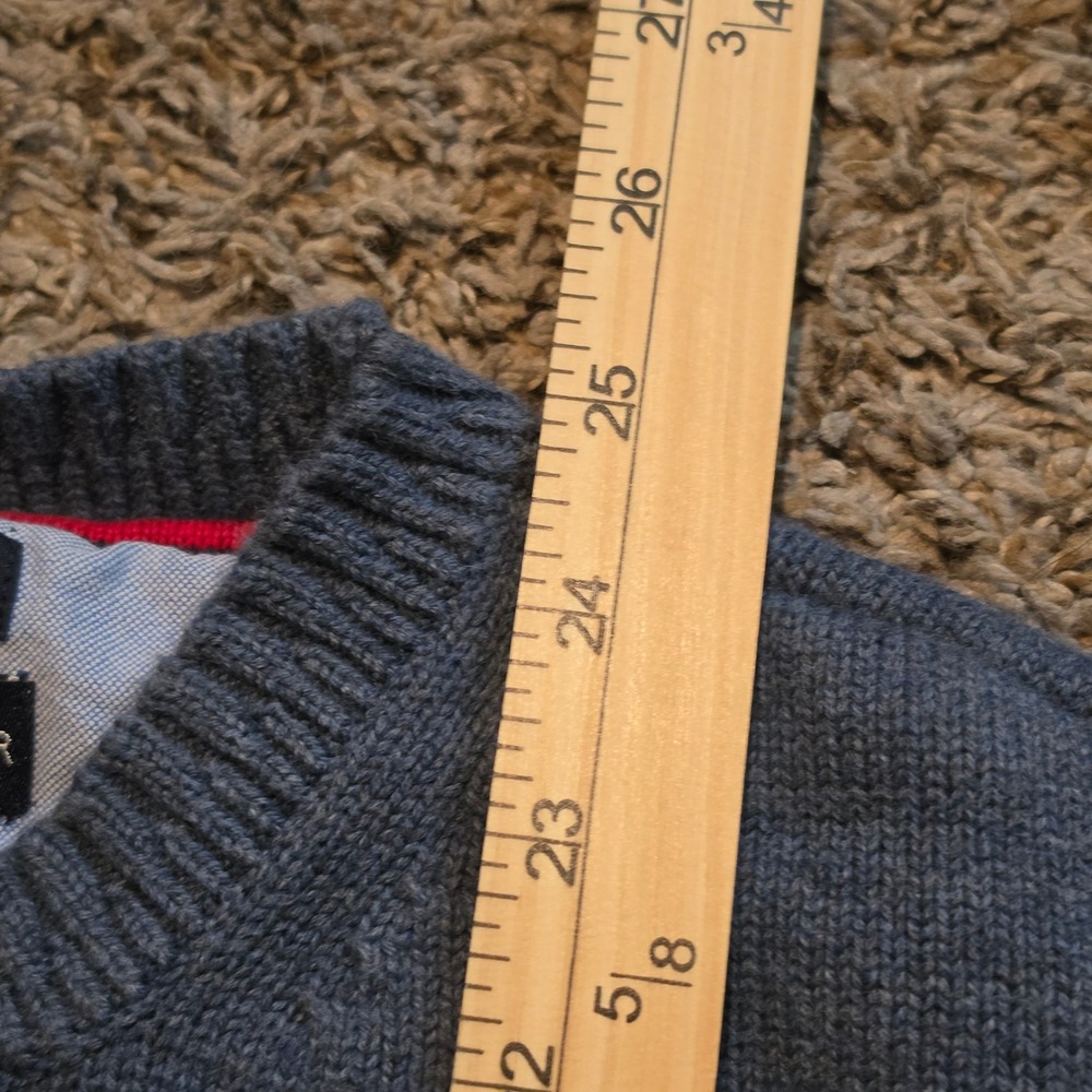 Tommy Hilfiger Mens Blue Cotton Crewneck Sweater Size Medium Embroidered Logo - Picture 6 of 7